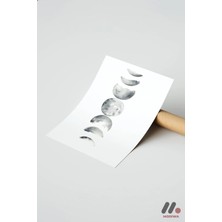 Modiwa Design Ay Evreleri Posteri, Çerçevesiz Yüksek Kalite Duvar Afişi - Modern Ev Dekorasyonu