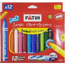 Fatih 34260 Keçeli Boya Kalemi Jumbo Yıkanabilir 12 Renk