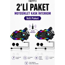 Neffo V20 Max 5.3 Bluetooth Motosiklet Kask Kulaklık Intercom – Işıklı, Gürültü Engelleme, Uzun Pil