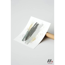 Modiwa Design Gri Fırça Darbeleri Soyut, Çerçevesiz Yüksek Kalite Duvar Afişi - Modern Ev Dekorasyonu