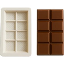Kittiwake Home Life Silikon Dubai Çikolatası Kalıbı Krem Rengi – Tekli Esnek Çikolata Lokum Tatlı Kalıbı 8X12,5 cm Hazneli