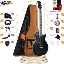 Midex GRX-200MBK 39 inç Profesyonel Les Paul Kasa Elektro Gitar Seti Mat Siyah Premium Ses Kalitesi