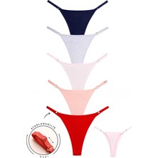 Dominant Kadın Çamaşır Pamuklu Renkli Ayarlanabilir Yanı Ipli Tanga 5'lipaket (S-M-L-Xl)
