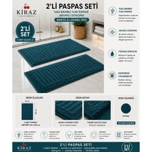 Kiraz Havlu Bornoz Premium Kabartmalı Pamuklu Banyo Paspası – Yüksek Emici Lüks Ayak Havlusu - Iki Adet