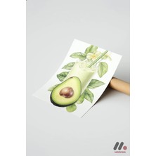Modiwa Design Avokado Smoothie Posteri, Çerçevesiz Yüksek Kalite Duvar Afişi - Mutfak Dekorasyonu
