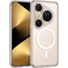 Caseonn Huawei Pura 80 Pro Kılıf Magsafe Özellikli Sararmaz Kristal Sert Kapak Şeffaf
