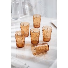 Bezos Akrilik Bal 6'lı Kısa Bardak & Su Meşrubat Kahve Yanı Bardağı 400 ml ( Cam Değildir )