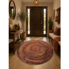 Blg Home Circle Bambu Koleksiyonu Yuvarlak Dijital Baskı Halı 8723