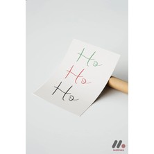 Modiwa Design Ho Ho Ho Yılbaşı Tipografi Yüksek Kalite Duvar Afişi - Hediyelik