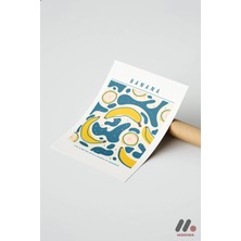 Modiwa Design Banana Retro Desen, Çerçevesiz Yüksek Kalite Duvar Afişi - Mutfak Dekorasyonu
