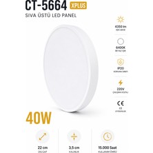 Yenilig CT-5664 Xplus Sıva Üstü LED Panel 40W Yuvarlak LED Tavan Armatürü