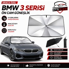 OtoÇizgi Bmw 3 Serisi Şemsiye Tip Ön Cam Güneşliği Katlanabilir Uv Korumalı Araç Cam Güneşlik