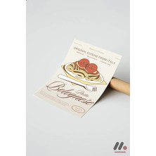Modiwa Design Spagetti Bolognese Posteri, Çerçevesiz Yüksek Kalite Duvar Afişi - Mutfak Dekorasyonu