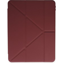 Bezos iPad 10.2 (8.nesil) Kılıf Kalemlikli Mars Tablet Kılıfı - Mürdüm