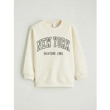 Lc Waikiki Yeni Sezon New York Baskılı Erkek Çocuk Kalın Sweatshirt