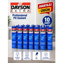 Dayson *10 Adet* Siyah Mastik Ekstra Güçlü Yapıştırıcı 280 ml Üstün Yapışma ve Izolasyon Sağlar