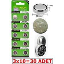 TAN EXPRESS AG10 Hesap Makinası Oyuncak Işıklı Mum Pili LR1130/LR54 /AG10 1.5 V Alkalin Pil 30 Ad.