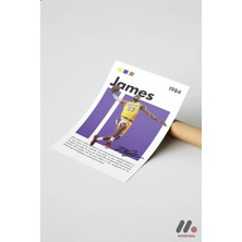 Modiwa Design LeBron James Sarı Poster, Çerçevesiz Yüksek Kalite Duvar Afişi - Spor Severlere Hediye
