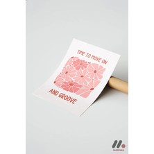 Modiwa Design Time To Move On Çiçek Tipografi, Çerçevesiz Yüksek Kalite Duvar Afişi - Motivasyon Hediyesi