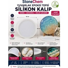 Stonechem 33 cm Yuvarlak Epoksi Tepsi Silikon Kalıp – Sunumluk, Servis Tepsisi ve Reçine Döküm Kalıbı 33X1,8 cm