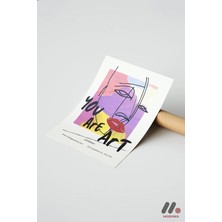 Modiwa Design You Are Art Kolaj Tipografi, Çerçevesiz Yüksek Kalite Duvar Afişi - Motivasyon Hediyesi