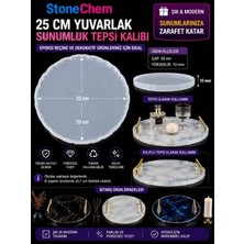 Stonechem 25 cm 10 mm Yükseklik Yuvarlak Silikon Tepsi Kalıbı – Epoksi Reçine Sunumluk ve Dekoratif Tepsi Kalıbı