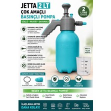 Jetta 2 Lt Basınçlı El Pompası | 100 cc Ölçü Kabı | Çok Amaçlı Basınçlı Sprey Pompası | Dayanıklı Sert Plastik