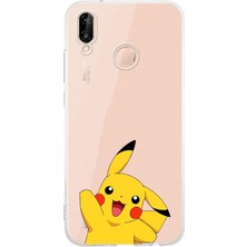 Moonset Huawei P20 Lite Uyumlu Baskılı Yumuşak Silikon Şeffaf Telefon Kılıfı