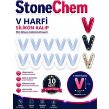 Stonechem V Harfi Silikon Kalıp 10’lu – Epoksi Reçine Harf Kalıbı, Anahtarlık ve Takı Yapımı