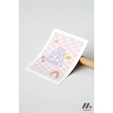 Modiwa Design See Good In All Things Tipografi, Çerçevesiz Yüksek Kalite Duvar Afişi - Motivasyon Hediyesi
