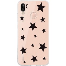 Moonset Huawei P20 Lite Uyumlu Baskılı Yumuşak Silikon Şeffaf Telefon Kılıfı