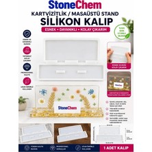 Stonechem Büyük Kartvizitlik Silikon Kalıp – Epoksi Reçine Masaüstü Stand, Notluk ve Kartlık Döküm Kalıbı 30,3 x 12 cm No:4