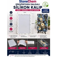 Stonechem Dikdörtgen Dalgalı Epoksi Tepsi Silikon Kalıp 44X26 cm – Sunumluk, Servis Tepsisi ve Reçine Döküm Kalıbı ( Asimetri )