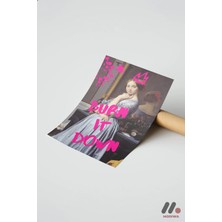Modiwa Design Burn It Down Klasik Portre, Çerçevesiz Yüksek Kalite Duvar Afişi - Motivasyon Hediyesi