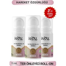 WOU World of Unique 3'lü Ter Önleyici Leke Karşıtı Roll-On 75 ml Women