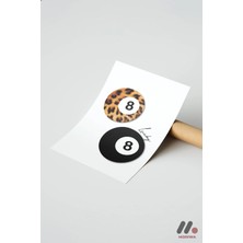 Modiwa Design Leopar Desenli 8 Top Retro, Çerçevesiz Yüksek Kalite Duvar Afişi - Motivasyon Hediyesi