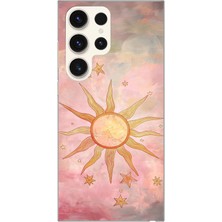 Moonset Samsung Galaxy S24 Ultra Uyumlu Baskılı Yumuşak Silikon Şeffaf Telefon Kılıfı