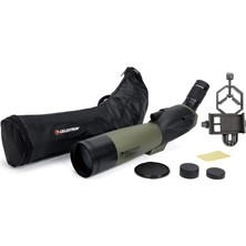 Celestron Spektiv Ultima 80 Açılı, Akıllı Telefon Adaptörlü, 20 Ila 60 x 80 mm Yakınlaştırmalı Mercek, Kuş Gözlemleme Için Çok Katmanlı Görünüm