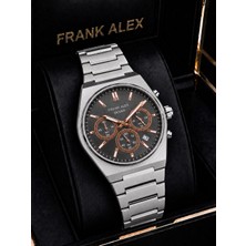 Frank Alex Kronometreli Kadran 2 Yıl Garantili Çelik Kordon 3 Atm Erkek Kol Saati FG.X7274.5