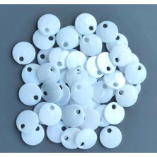 Yumakça Sedef Görünümlü Plastik Çanta ve Aksesuar Pulu  20 mm  +/- 140 Adet - 100 gr Beyaz