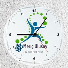 Hediye Vakti Kişiye Özel Isimli Fizyoterapist Cam Duvar Saati 30X30 cm - Fizik Tedavi ve Rehabilitasyon Meslek Hediyesi