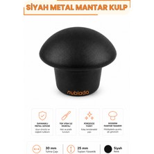 Nublado Mantar Düğme Kulp Mat Siyah Metal 30 mm Çekmece Dolap Gardırop Mutfak Vestiyer Mobilya Kulpu Tek Vidalı Ergonomik Dekoratif Minimalist Tasarım 1 Adet