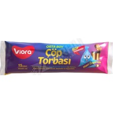 5 Adet Viora Mavi Özgürlük Orta Boy Çöp Poşeti  55X60 15'li