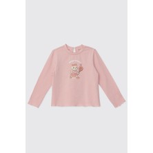 Panço Kız Bebek Açık Pembe Tişört