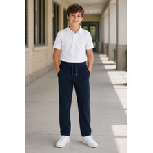 Beniizle Unisex Düz Paça Ribana Bel Çocuk Pantolonu