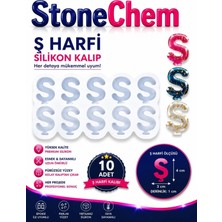 Stonechem Ş Harfi Silikon Kalıp 10’lu – Epoksi Reçine Harf Kalıbı, Anahtarlık ve Takı Yapımı