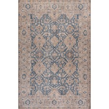 Artloop Relic Mavi Krem Vintage Klasik  Desenli Dokuma Tabanlı Şönil Halı Al 590