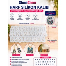 Stonechem Türkçe Harf Silikon Kalıbı 45 cm – Epoksi Reçine Alfabe Harf Kalıbı Anahtarlık ve Kolye Yapımı