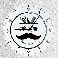 Hediye Vakti Kişiye Özel Isimli Berber Cam Duvar Saati 30 cm - Vintage Kuaför Salonu Dekoratif Saat