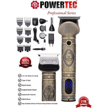 Powertec TR-1000 (14 Başlık) Erkek Bakım Kiti Saç Sakal Kaş Burun Sakal Vücut Tıraş Makinesi